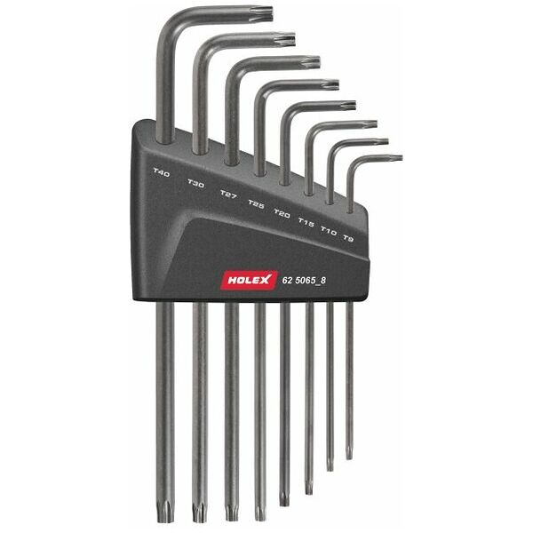 Torx® key L-wrench set, with centre hole  8