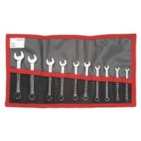 Short combination wrench set, 14 pieces ( 1/8″ to 11/16″), in pouch