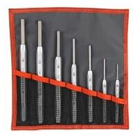 Pin punch set, 9 pieces in roll set