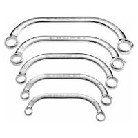 Half-moon double offset-ring wrench, Set 5 pieces (10 to 22 mm)