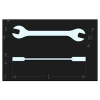15° midget double open-end wrench, 4 x 5 mm