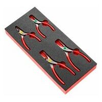 Foam module of 4 straight nose Circlips® pliers,