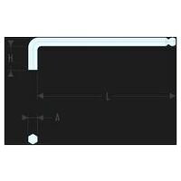 Long metric key spherical head, 7 mm