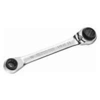 4-in-1 double box-end ratchet wrench, 16 x 17 - 18 x 19 mm