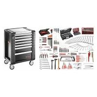 7 drawers JET rollercabinet with mechanics set 203 tools metric