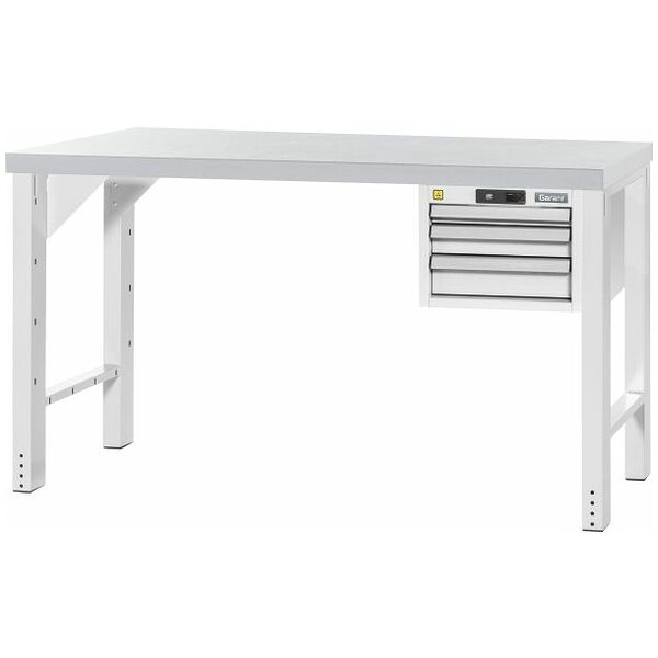 ESD Vario workbench with casing, height 850 mm, ESD worktop 1500/3 mm