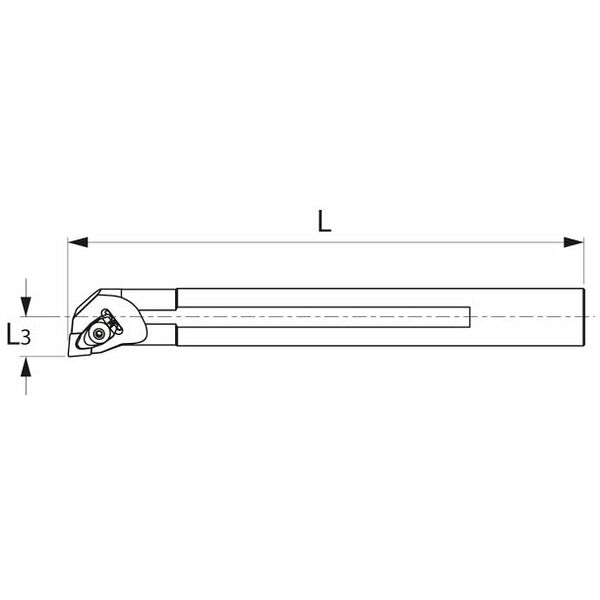 Boring bar with fixed 1.5° inclination angle  right-hand