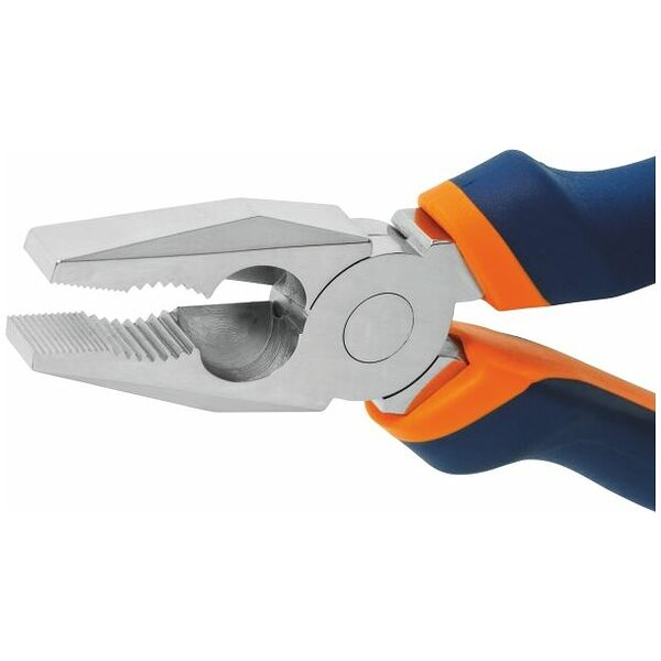 Combination pliers, chrome-plated, with 2-component grips