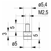 Inserto de medición 573/29-L5 - M 2.5mm / 5mm / 5mm