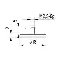 Inserto de medición 573 / 11-18 - M 2.5mm / 2mm / 18mm