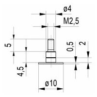 Inserto de medición 573/51 Ø 10 - M 2,5 mm / 5 mm / 10 mm