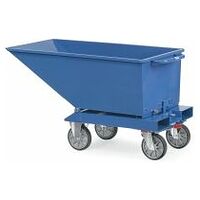 Tipper truck RAL 5007 with discharge valve