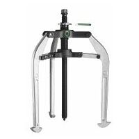 Three-leg extractor with pre-adjustable clamping range