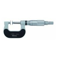 Micrómetro de exteriores para la medición de la anchura del diente con husillo no giratorio 0-25 mm, cara completa, D=14,3 mm