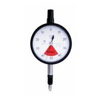 Reloj comparador, tapa plana, versión ISO de una vuelta, IP64, cojinete de joya, protegido contra golpes, 0,08 mm, 0,001 mm