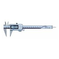 Şubler digital ABS cu ciocuri de măsurare ascuţite (tip fin), 0-150mm, IP67, Thumb Roller