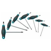 Screwdriver set ∙ with T-handle T9 ∙ T10 ∙ T15 ∙ T20 ∙ T25 ∙ T30 ∙ T40 Inside TORX® profile With ball-head