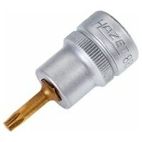 Screwdriver socket ∙ 3/8 inch (10 mm) square, hollow ∙ Inside TORX® profile ∙ Size T20