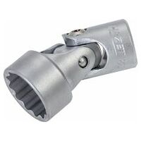 Universal joint socket ∙ 3/8 inch (10 mm) square, hollow ∙ Outside 12-point traction profile ∙ Size 18 mm