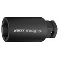 Impact socket ∙ hexagon 24 mm Outside hexagon traction profile Square, hollow 12.5 mm (1/2 inch), Outside hexagon 24 mm