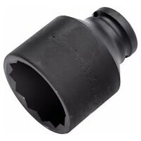 Impact socket ∙ 12-point 36 mm Outside 12-point traction profile Square, hollow 12.5 mm (1/2 inch)