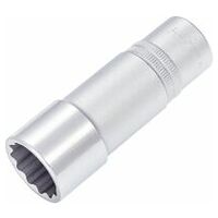 Llave de vaso ∙ hexagonal doble ∙ Cuadrado hueco 12,5 mm (1/2 pulgadas) ∙ Perfil de tracción hexagonal doble exterior ∙ 22 ∙ 85 mm