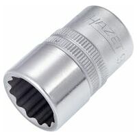 Socket ∙ 1/2 inch (12.5 mm) square, hollow ∙ Outside 12-point traction profile ∙ Size 17 mm