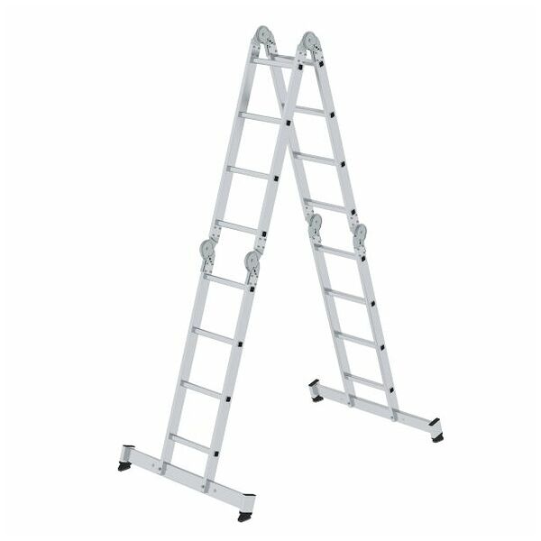 Multifunctionele ladder 4-delig met nivello® traverse 4x4 sporten