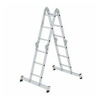 Multifunctionele ladder 4-delig met nivello®-dwarsbalk en houten vlonder 4x3 sporten