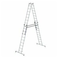 Escalera de tijera de 4 tramos con travesaño nivello® 4x10 peldaños