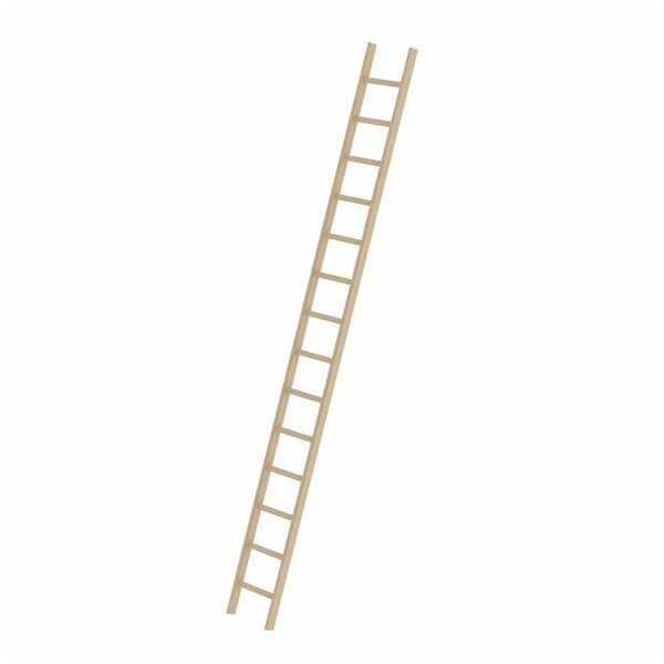 Escalera de madera de un peldaño sin travesaño 14 peldaños
