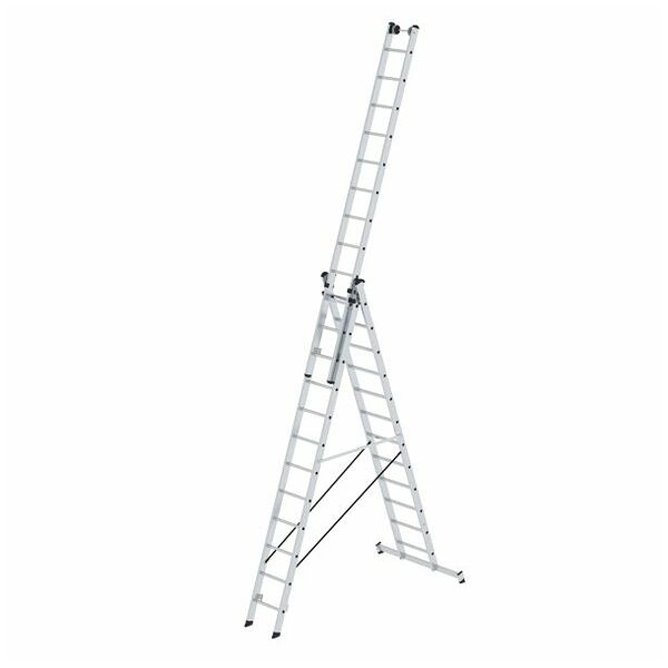 Multifunctionele ladder 3 sporten met nivello®-dwarsbalk en muurwielen 3x12 sporten