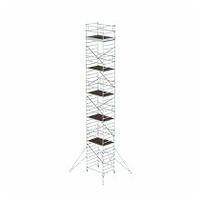 Turn de schelă pliabil 1,35 x 1,80 m cu stabilizatoare Înălțimea platformei 10,80 m
