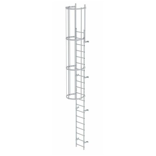 Escalera de un peldaño con protección para la espalda (construcción) Aluminio anodizado 6,80m