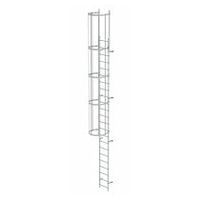 Enosekcijska fiksna lestev z zaščito hrbta (konstrukcija) Anodiziran aluminij 7,64 m