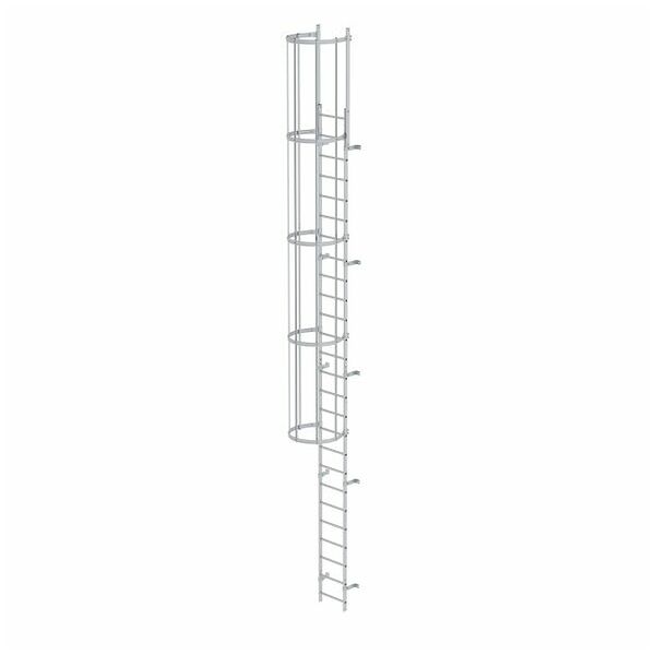 Escalera de un peldaño con protección para la espalda (construcción) Aluminio anodizado 8,48m