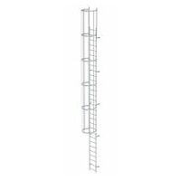 Enosekcijska fiksna lestev z zaščito hrbta (konstrukcija) iz eloksiranega aluminija 9,60 m