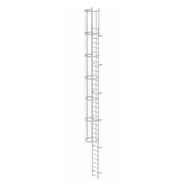 Eentraps trap met rugbescherming (opbouw) Geanodiseerd aluminium 10,72m
