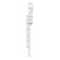 Večdelna fiksna lestev z zaščito hrbta (konstrukcija) Anodiziran aluminij 12,96 m