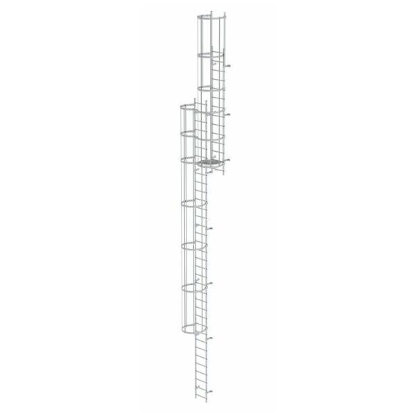 Escalera de tijera de varios peldaños con protección para la espalda (construcción) Aluminio anodizado 12,96m