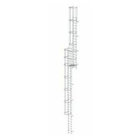Večdelna fiksna lestev z zaščito hrbta (konstrukcija) Anodiziran aluminij 14,64 m