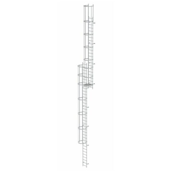 Escalera fija multinivel con protección para la espalda (construcción) Aluminio anodizado 15,48m