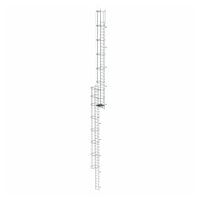 Večdelna fiksna lestev z zaščito hrbta (konstrukcija) Anodiziran aluminij 18,28 m