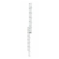 Večdelna fiksna lestev z zaščito hrbta (konstrukcija) Anodiziran aluminij 19,12 m