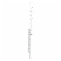 Večdelna fiksna lestev z zaščito hrbta (konstrukcija) Anodiziran aluminij 19,96 m