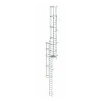 Večdelna fiksna lestev z zaščito hrbta (zasilna lestev) Anodiziran aluminij 12,12 m