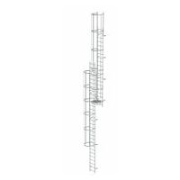 Večstopenjska fiksna lestev z zaščito hrbta (stroji) Anodiziran aluminij 12,12 m