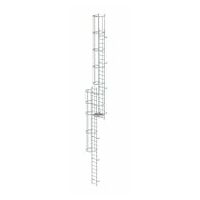 Večdelna fiksna lestev z zaščito hrbta (zasilna lestev) Anodiziran aluminij 12,96 m