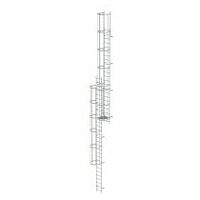 Večdelna fiksna lestev z zaščito hrbta (stroji) Anodiziran aluminij 12,96 m