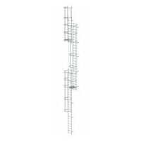 Večdelna fiksna lestev z zaščito hrbta (zasilna lestev) Anodiziran aluminij 14,36 m